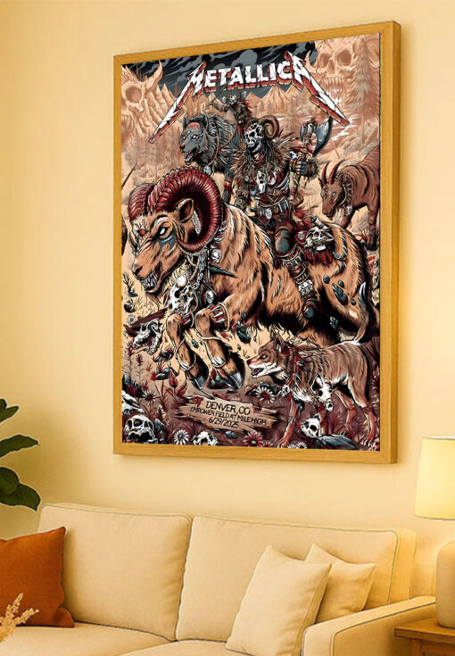 Metallica M72 Tour Denver Night 2 June 29 2025 Empower Field at Mile High Poster Canvas Wall Art 3